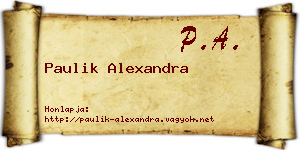 Paulik Alexandra névjegykártya